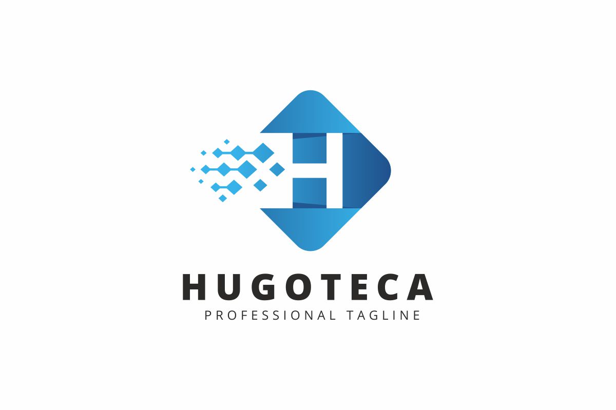 Download Шаблон логотипа "Hugoteca Logo Template" / Hugoteca Logo Template - Шаблон логотипа на тему графика 3d app architecture brand branding circle creative h h logo hexagon icon letter line modern professional solid strong sudio tool