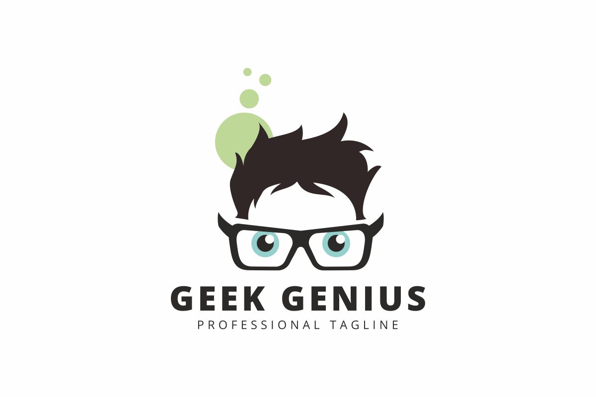 Download Шаблон логотипа "Geek Genius Logo Template" / Geek Genius Logo Template - Шаблон логотипа на тему графика blog boy brand branding business code company creative creativity design different enthusiast geek genius glasses illustration learning logo logotype media