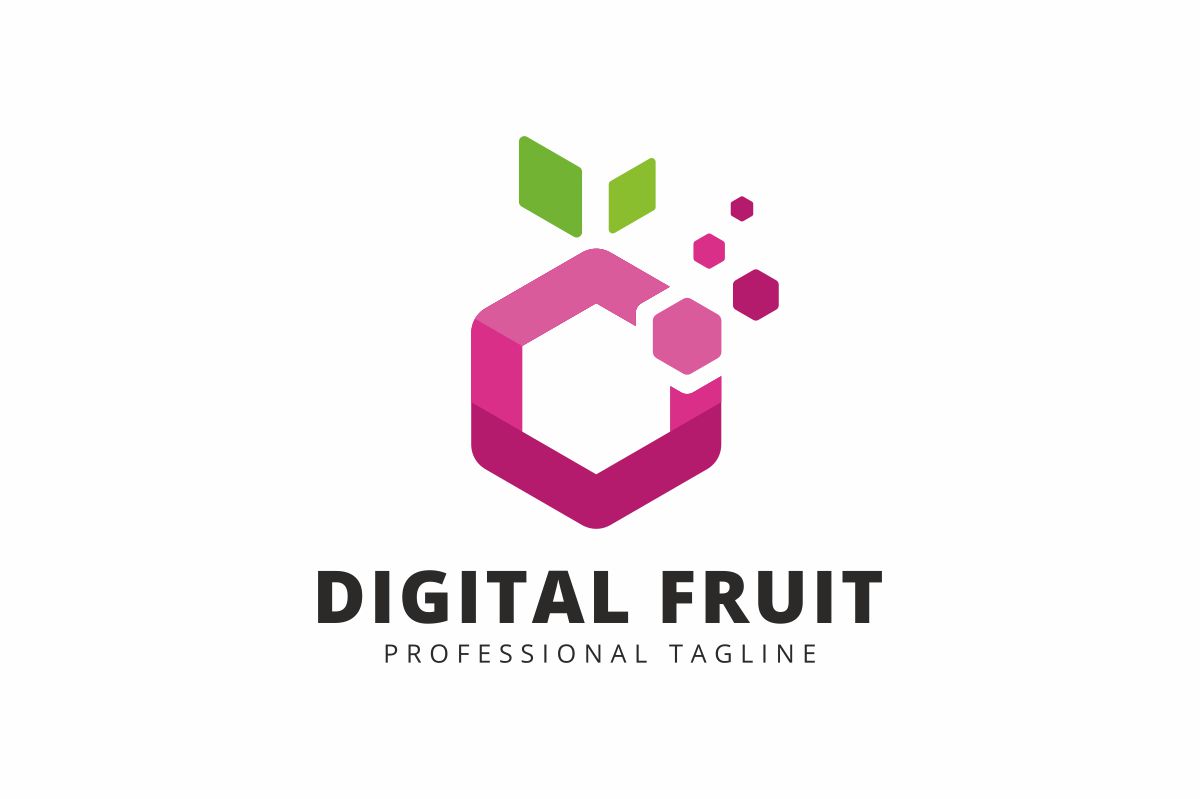 Download Шаблон логотипа "Digital Fruit Logo Template" / Digital Fruit Logo Template - Шаблон логотипа на тему графика agency apple box fruit business cube cubic cubical data design digital electonic engineer food hexa hexagon it juicy modern orange