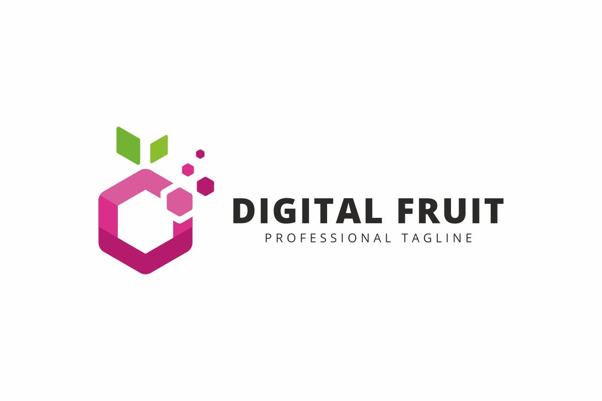 Download Шаблон логотипа "Digital Fruit Logo Template" / Digital Fruit Logo Template - Шаблон логотипа на тему графика agency apple box fruit business cube cubic cubical data design digital electonic engineer food hexa hexagon it juicy modern orange