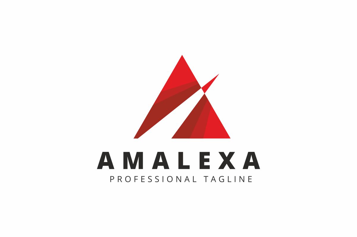 Download Шаблон логотипа "Amalexa Logo Template" / Amalexa Logo Template - Шаблон логотипа на тему графика 3d a a logo symbol letter red triangle aero aerospace airplane black orange plane sf space fire best bold brand