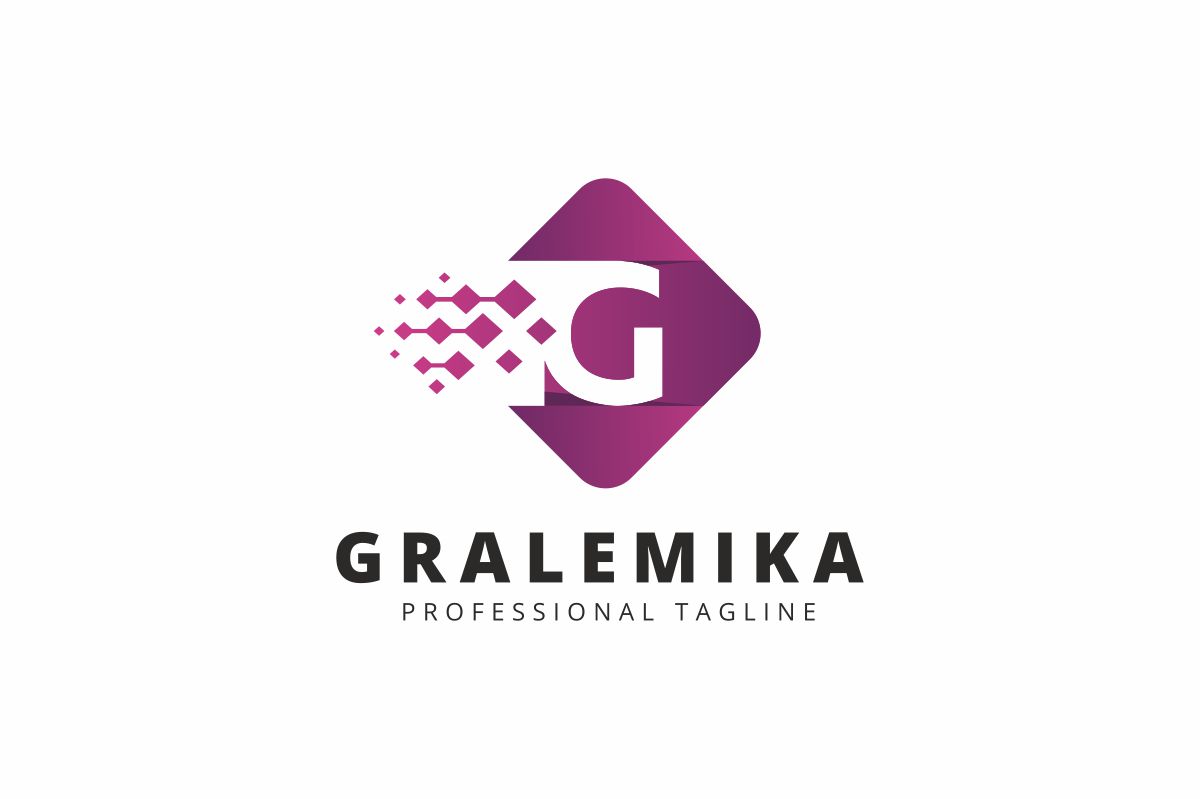 Download Шаблон логотипа "Gralemika Logo Template" / Gralemika Logo Template - Шаблон логотипа на тему графика agency alphabet arrow business c character characters clean company consulting corporate flat g grow growing growth letter logo market marketing