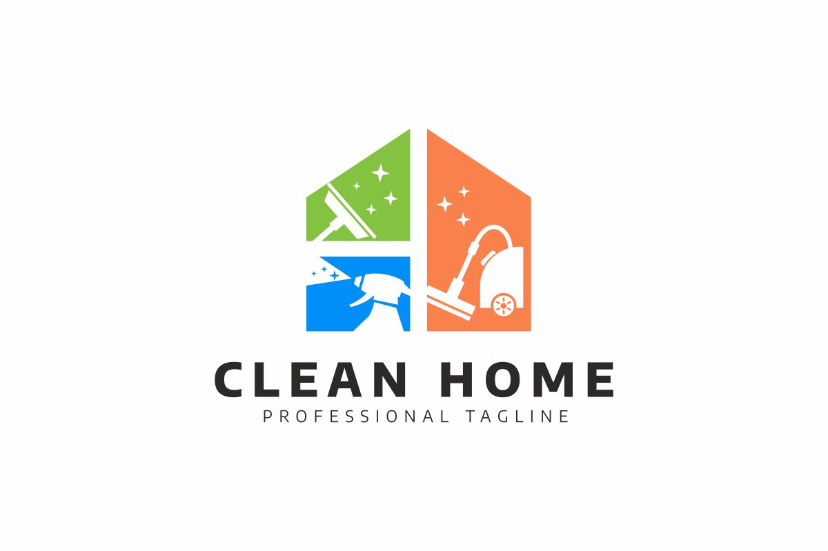 Download Шаблон логотипа "Clean Home Logo Template" / Clean Home Logo Template - Шаблон логотипа на тему графика bubble bucket building clean colorful home cleaning house household housework maid neat professional satisfaction soap spray storing sweeper vaccum wash