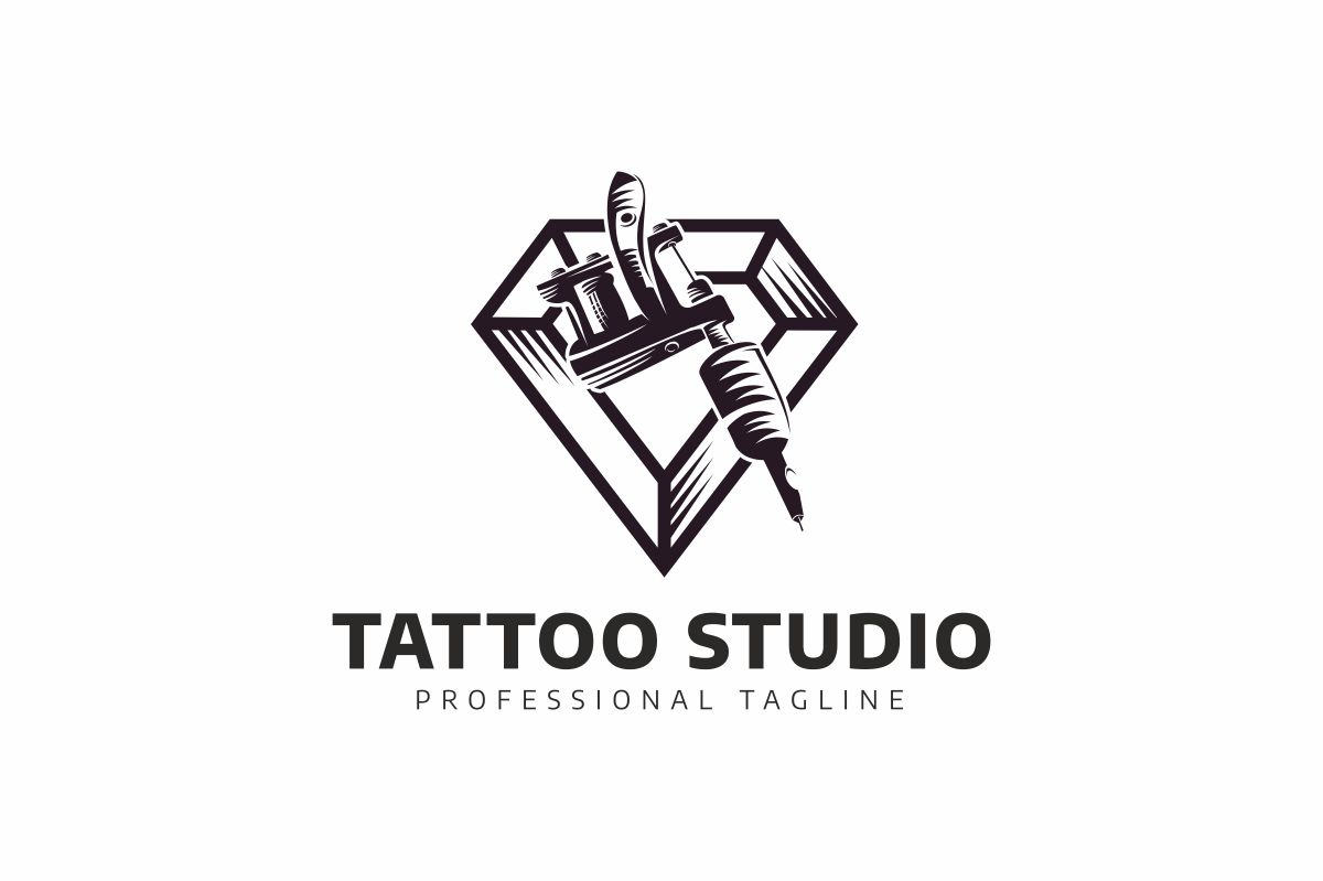 Download Шаблон логотипа "Tattoo Studio Logo Template" / Tattoo Studio Logo Template - Шаблон логотипа на тему графика anchor badge brass-knuckles craft crown design element emblem equipment label letter machine old retro ribbon seal shop sign skull stamp