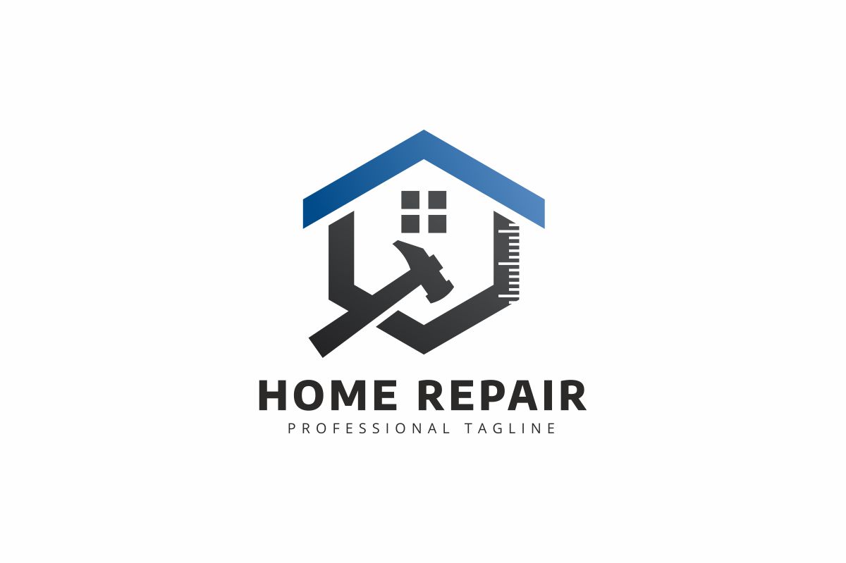 Download Шаблон логотипа "Home Repair Logo Template" / Home Repair Logo Template - Шаблон логотипа на тему графика brand branding builder building business carpenter company construction contractor hammer home house frame identity measure print ready renos renovation repair