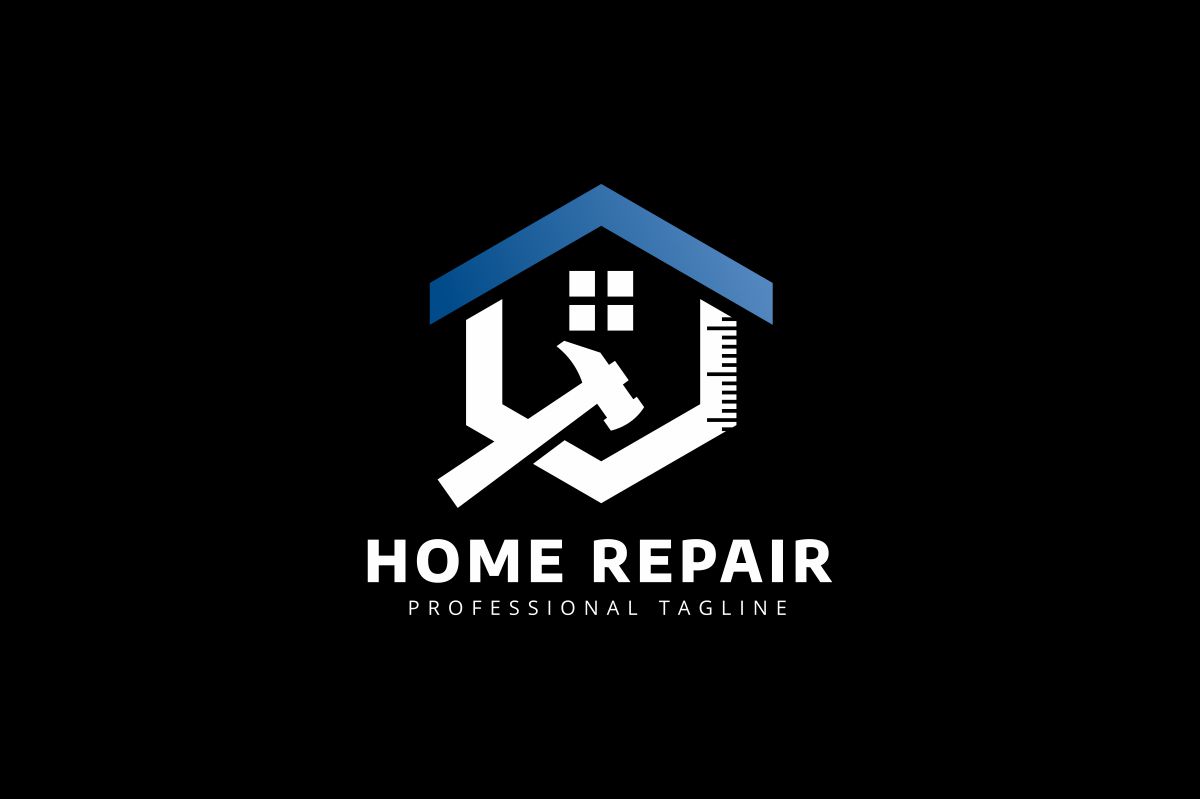 Download Шаблон логотипа "Home Repair Logo Template" / Home Repair Logo Template - Шаблон логотипа на тему графика brand branding builder building business carpenter company construction contractor hammer home house frame identity measure print ready renos renovation repair