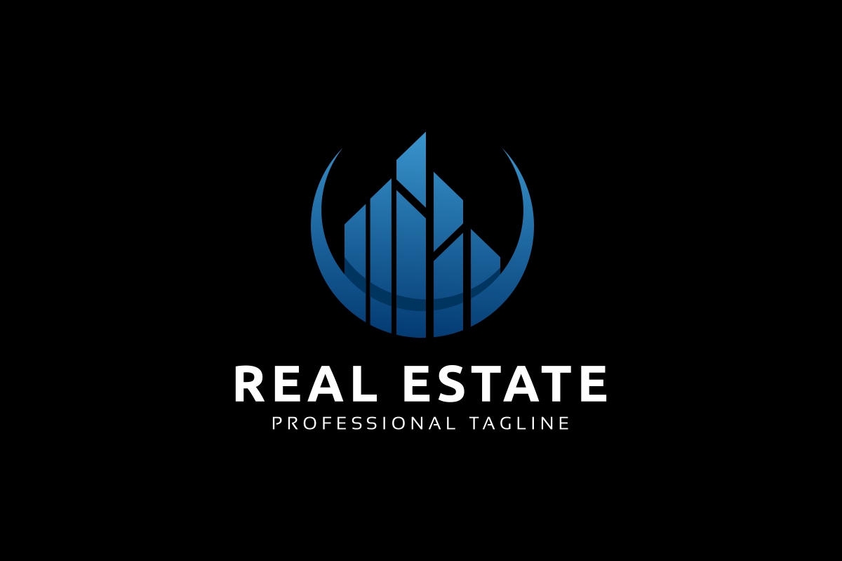 Download Шаблон логотипа "Real Estate Logo Template" / Real Estate Logo Template - Шаблон логотипа на тему графика abstract agency architecture brand branding build building business clean colorful company construct construction design home house insurance logo logotype modern