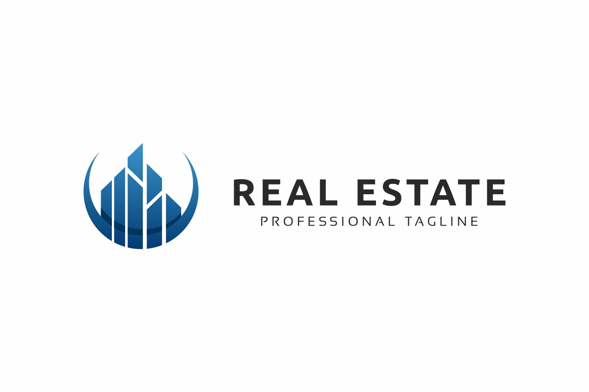 Download Шаблон логотипа "Real Estate Logo Template" / Real Estate Logo Template - Шаблон логотипа на тему графика abstract agency architecture brand branding build building business clean colorful company construct construction design home house insurance logo logotype modern