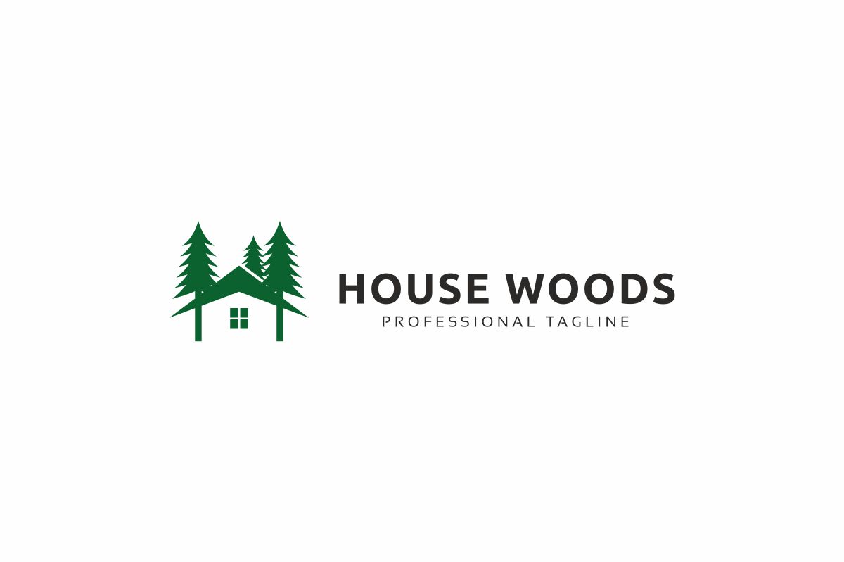 Download Шаблон логотипа "House Woods Logo Template" / House Woods Logo Template - Шаблон логотипа на тему графика brand branding business colorful company creative creativity design different eco ecological green home house identity insurance logo logotype natural nature