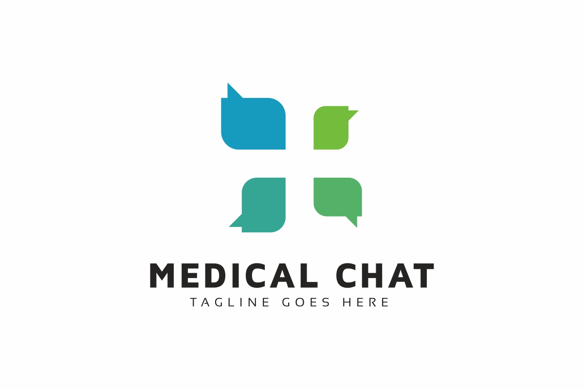 Download Шаблон логотипа "Medical Chat Logo Template" / Medical Chat Logo Template - Шаблон логотипа на тему графика blue chat icon cross health symbol medical logo modern plus social media web