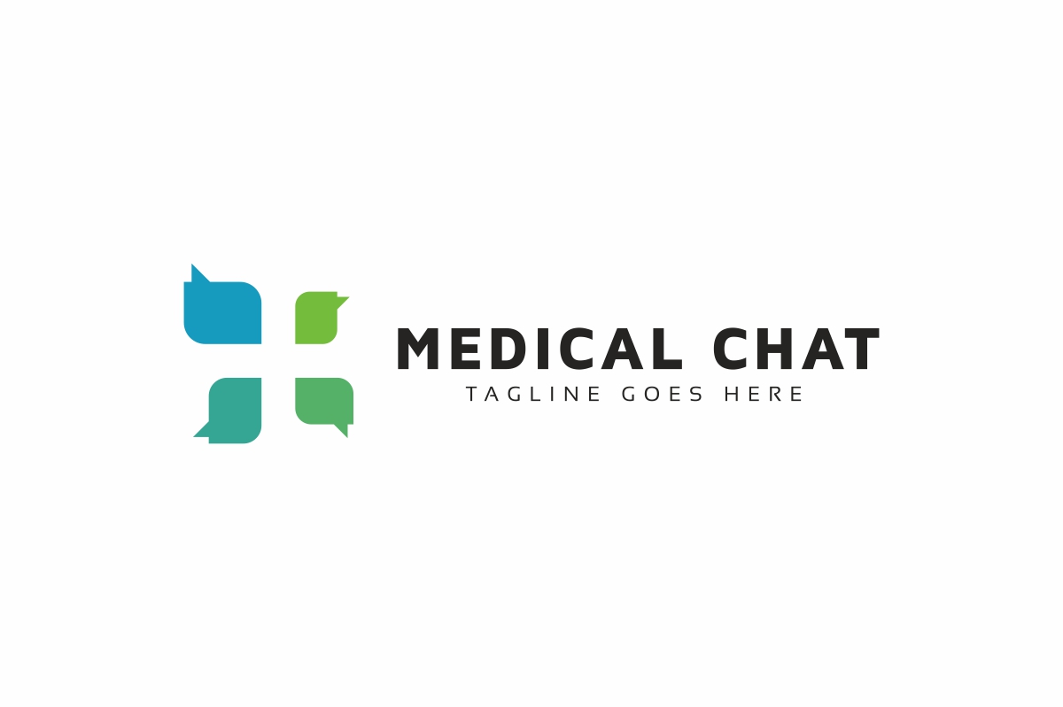 Download Шаблон логотипа "Medical Chat Logo Template" / Medical Chat Logo Template - Шаблон логотипа на тему графика blue chat icon cross health symbol medical logo modern plus social media web