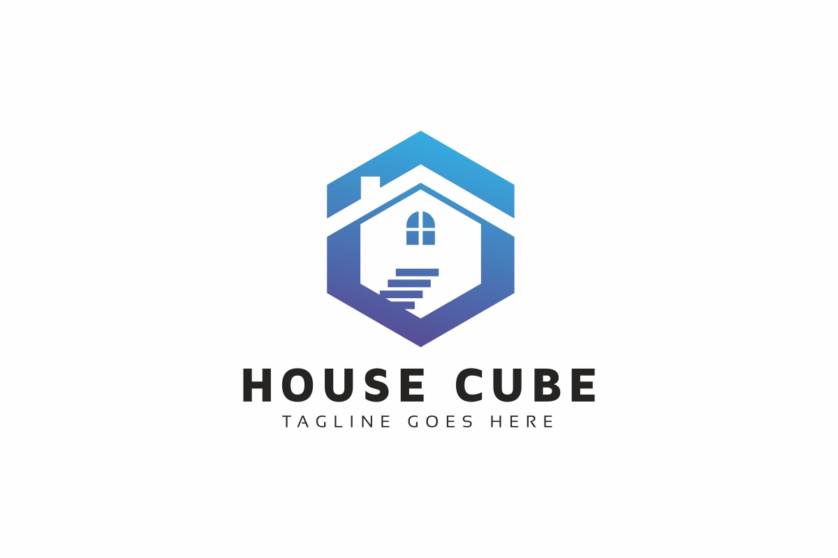 Download Шаблон логотипа "House Cube Logo Template" / House Cube Logo Template - Шаблон логотипа на тему графика architect brand branding building cube design door green hexa home house interior logo logotype modern professional template vector window