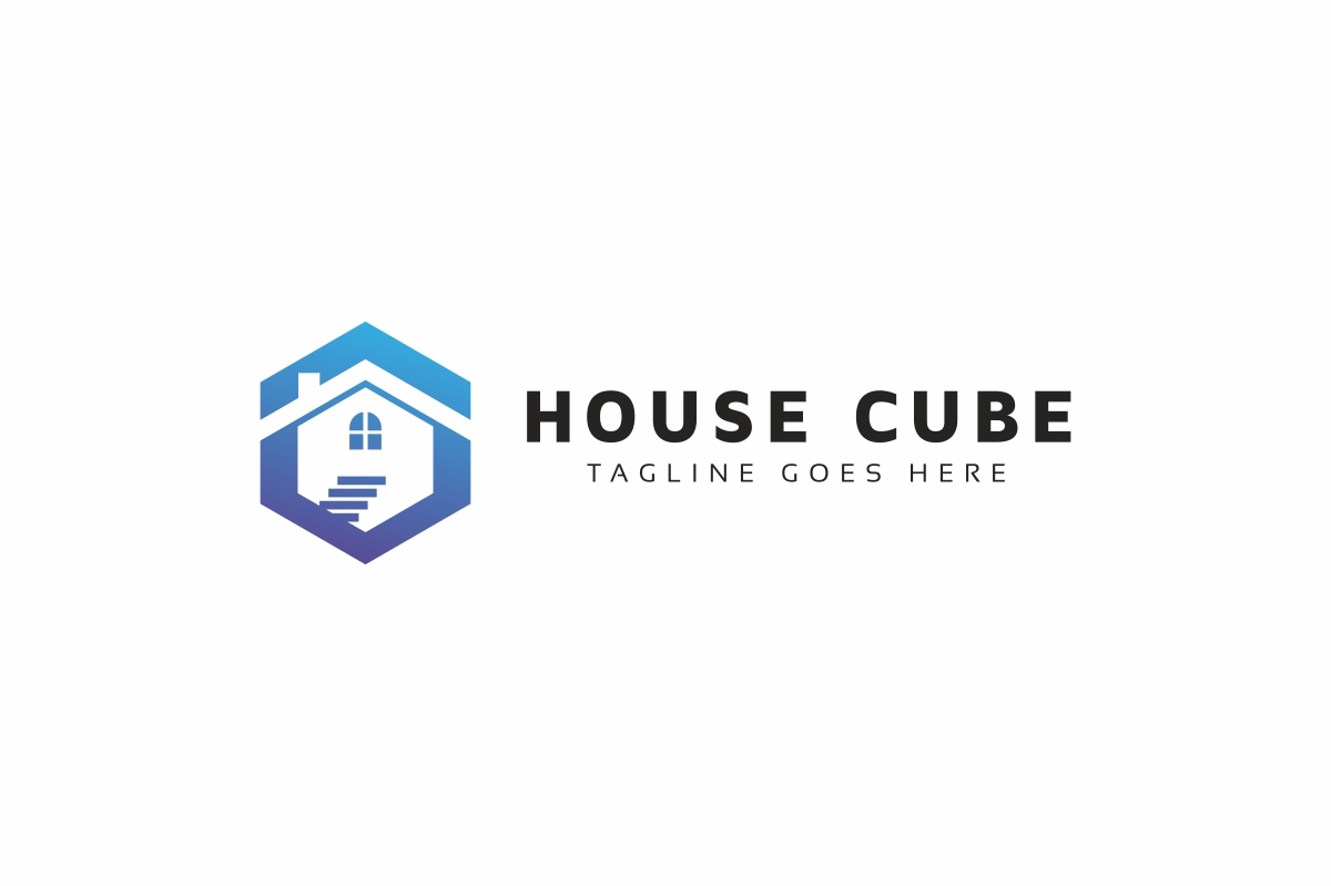 Download Шаблон логотипа "House Cube Logo Template" / House Cube Logo Template - Шаблон логотипа на тему графика architect brand branding building cube design door green hexa home house interior logo logotype modern professional template vector window