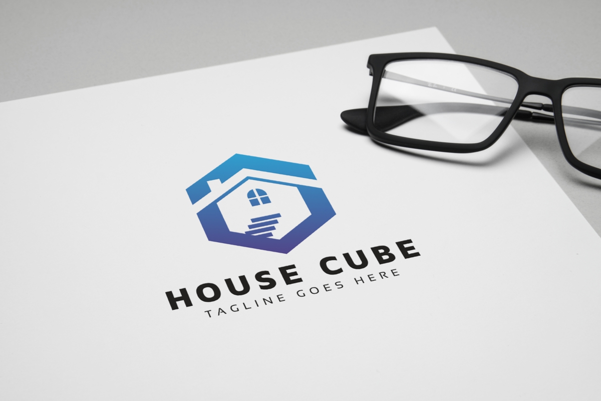 Download Шаблон логотипа "House Cube Logo Template" / House Cube Logo Template - Шаблон логотипа на тему графика architect brand branding building cube design door green hexa home house interior logo logotype modern professional template vector window