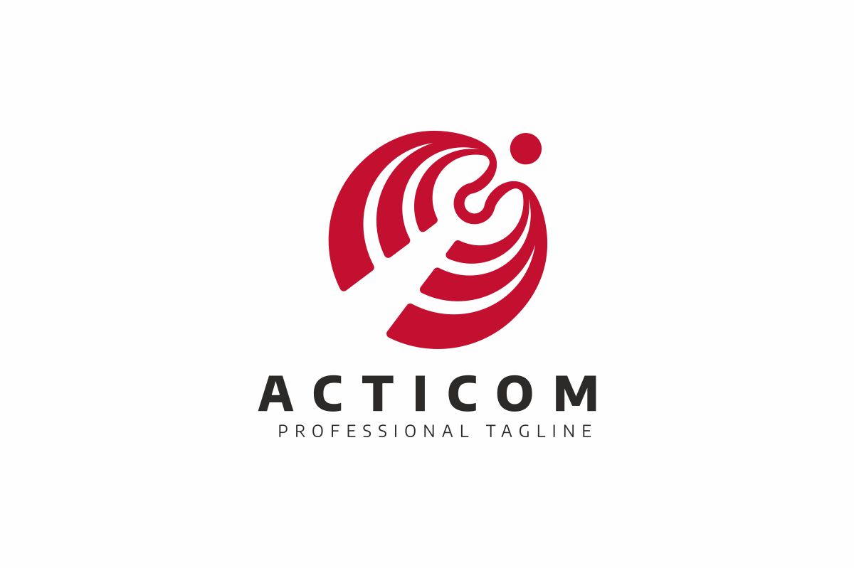 Download Шаблон логотипа "Acticom Logo Template" / Acticom Logo Template - Шаблон логотипа на тему графика action actions brand branding business club company dance dancing eurhythmics fitness group gym gymnastics human iconic identity jump jumping movement
