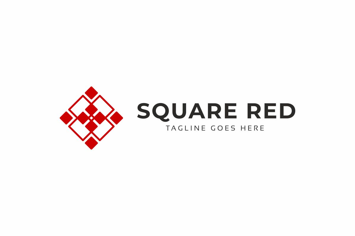 Download Шаблон логотипа "Square Red Logo Template" / Square Red Logo Template - Шаблон логотипа на тему графика abstract architect firm brand branding build builder building business company contractor decoration decorative iconic identity move plan print ready red