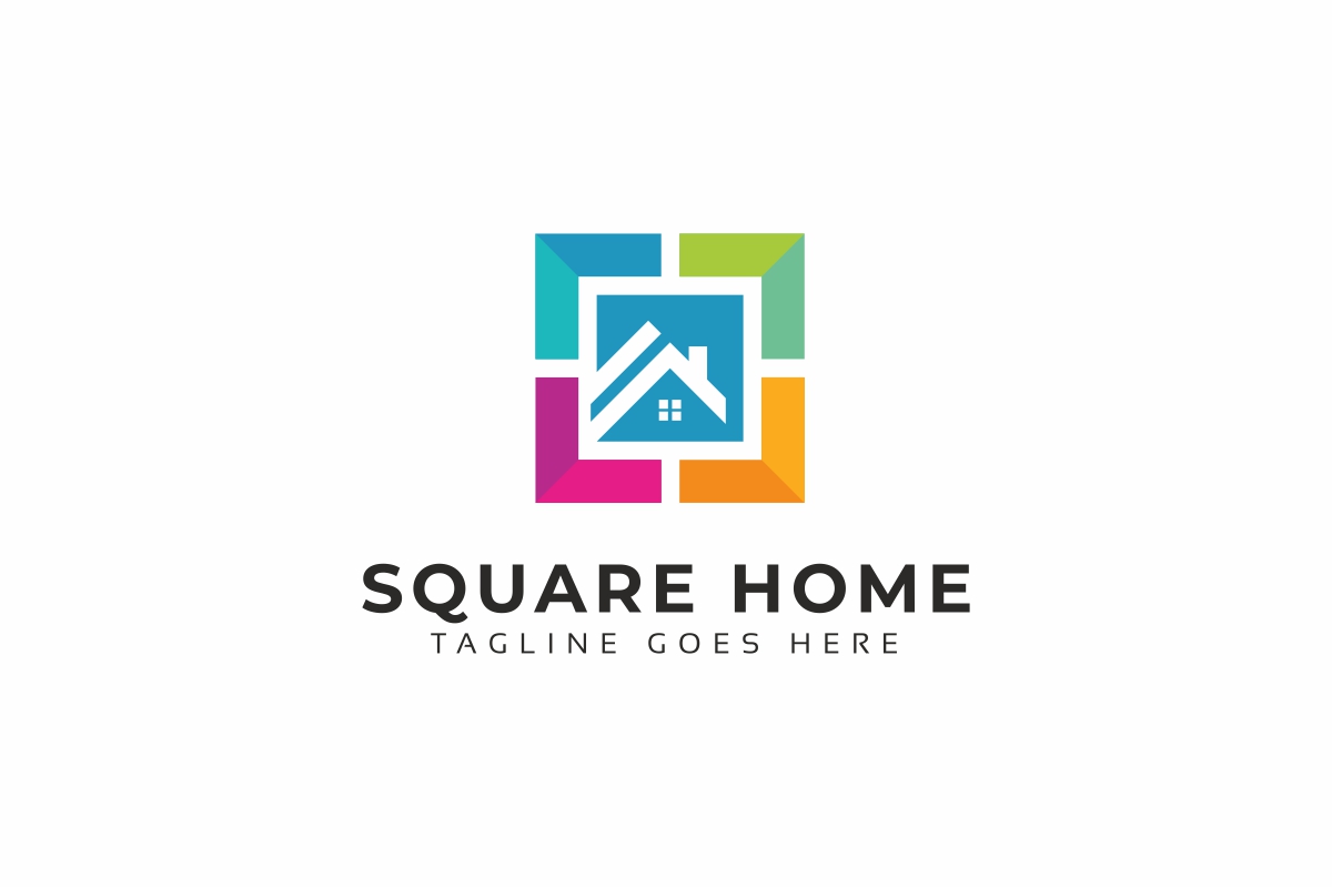 Download Шаблон логотипа "Square Home Logo Template" / Square Home Logo Template - Шаблон логотипа на тему графика accommodation brand branding build building business camp center central community company construction home house life live living plaza properties property