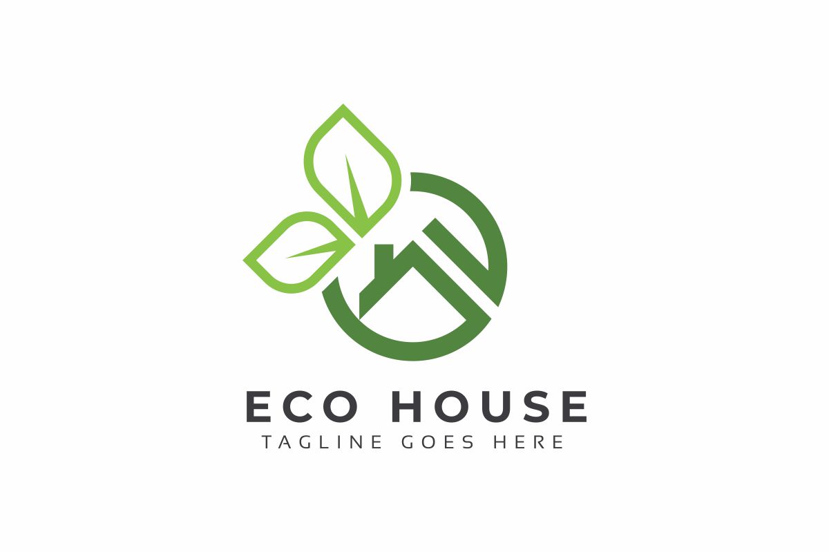 Download Шаблон логотипа "Eco House Logo Template" / Eco House Logo Template - Шаблон логотипа на тему графика brand branding business colorful company creative creativity design different eco ecological green home house identity insurance logo logotype natural nature