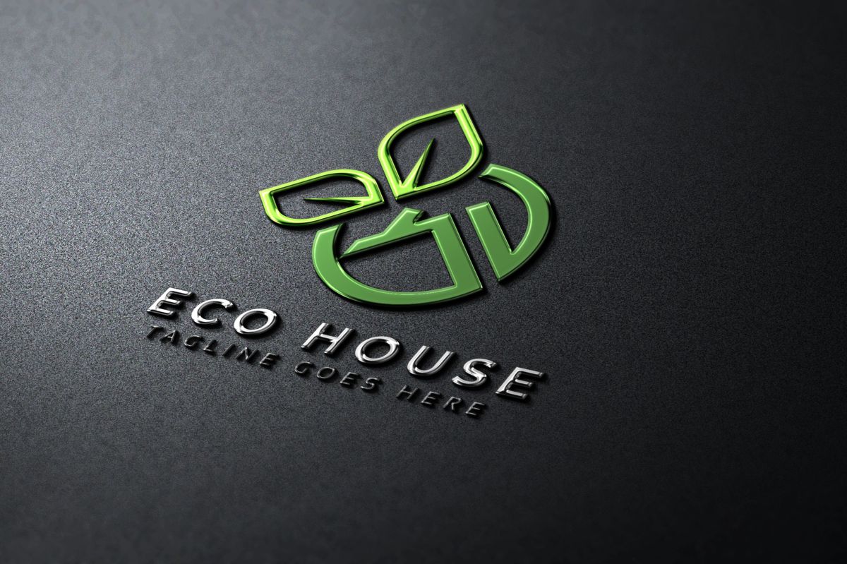 Download Шаблон логотипа "Eco House Logo Template" / Eco House Logo Template - Шаблон логотипа на тему графика brand branding business colorful company creative creativity design different eco ecological green home house identity insurance logo logotype natural nature