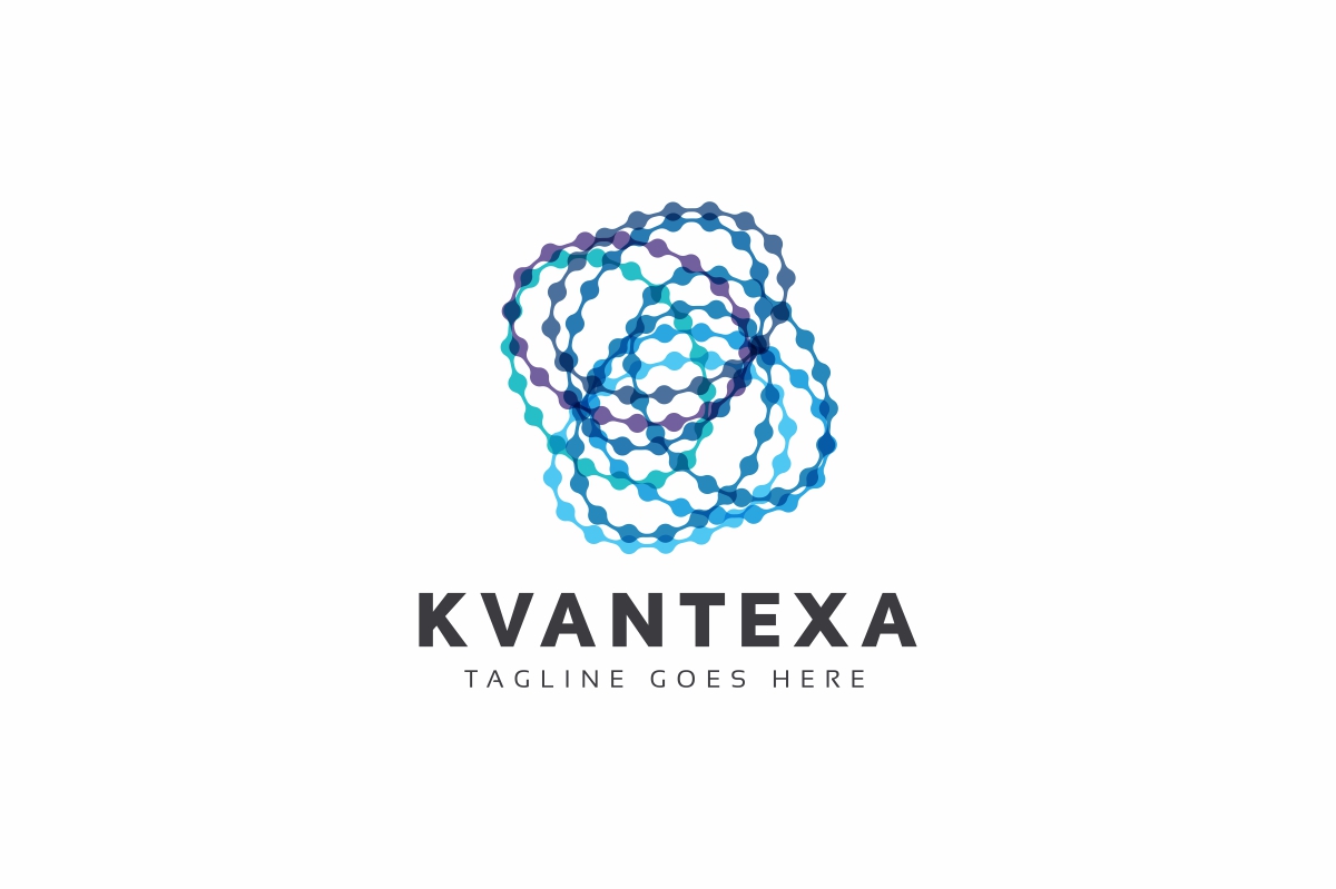 Download Шаблон логотипа "Kvantexa Logo Template" / Kvantexa Logo Template - Шаблон логотипа на тему графика vector particle element atom physics molecule chemistry illustration science technology icon model symbol proton molecular scientific nuclear orbit energy atomic