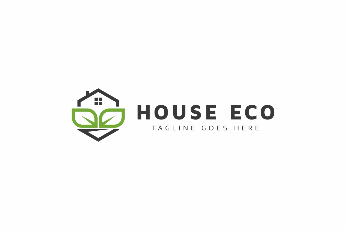 Download Шаблон логотипа "House Eco Logo Template" / House Eco Logo Template - Шаблон логотипа на тему графика house eco logo icon green symbol vector home design building illustration sign abstract element estate business nature property company organic