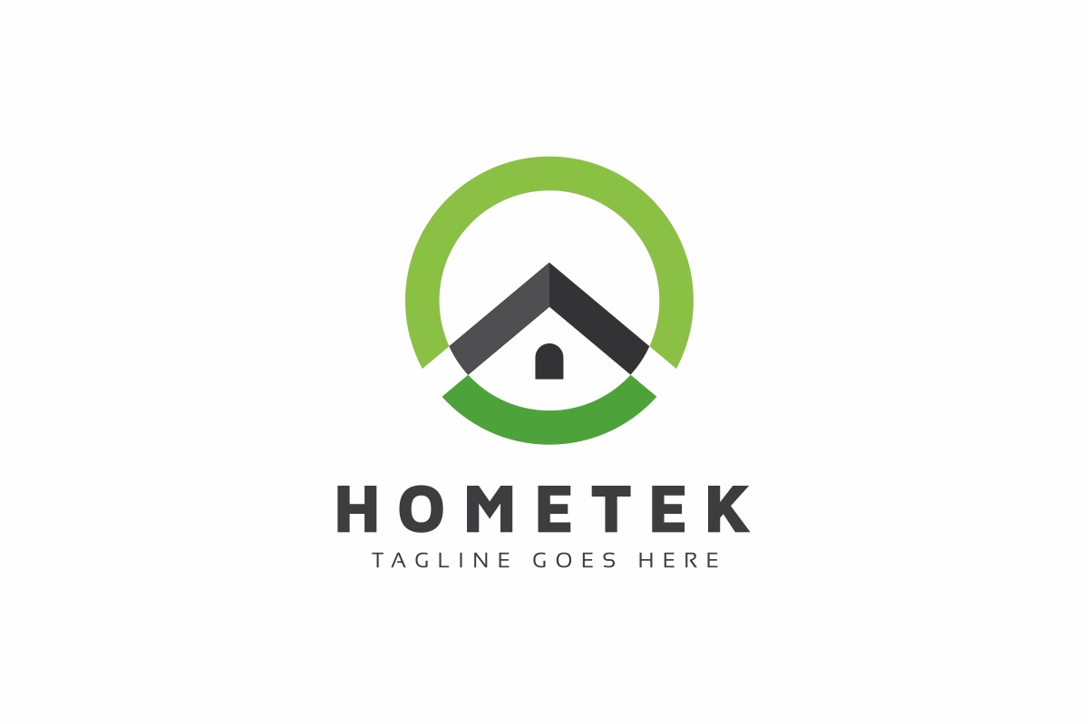 Download Шаблон логотипа "Hometek Logo Template" / Hometek Logo Template - Шаблон логотипа на тему графика home circle logo abstract design vector illustration symbol concept business house sign corporate template company identity estate real apartment building