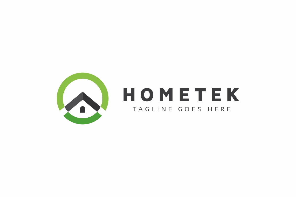 Download Шаблон логотипа "Hometek Logo Template" / Hometek Logo Template - Шаблон логотипа на тему графика home circle logo abstract design vector illustration symbol concept business house sign corporate template company identity estate real apartment building