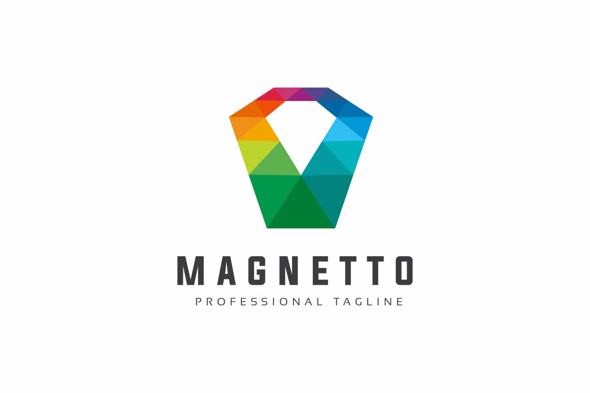 Download Шаблон логотипа "Magnetto Logo Template" / Magnetto Logo Template - Шаблон логотипа на тему графика agency brand branding colorful data digital entertainment firm global globe group identity low poly polygon media modern multimedia pixel polygons