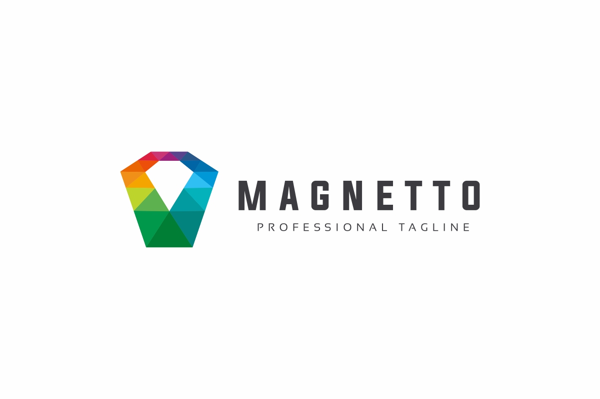 Download Шаблон логотипа "Magnetto Logo Template" / Magnetto Logo Template - Шаблон логотипа на тему графика agency brand branding colorful data digital entertainment firm global globe group identity low poly polygon media modern multimedia pixel polygons