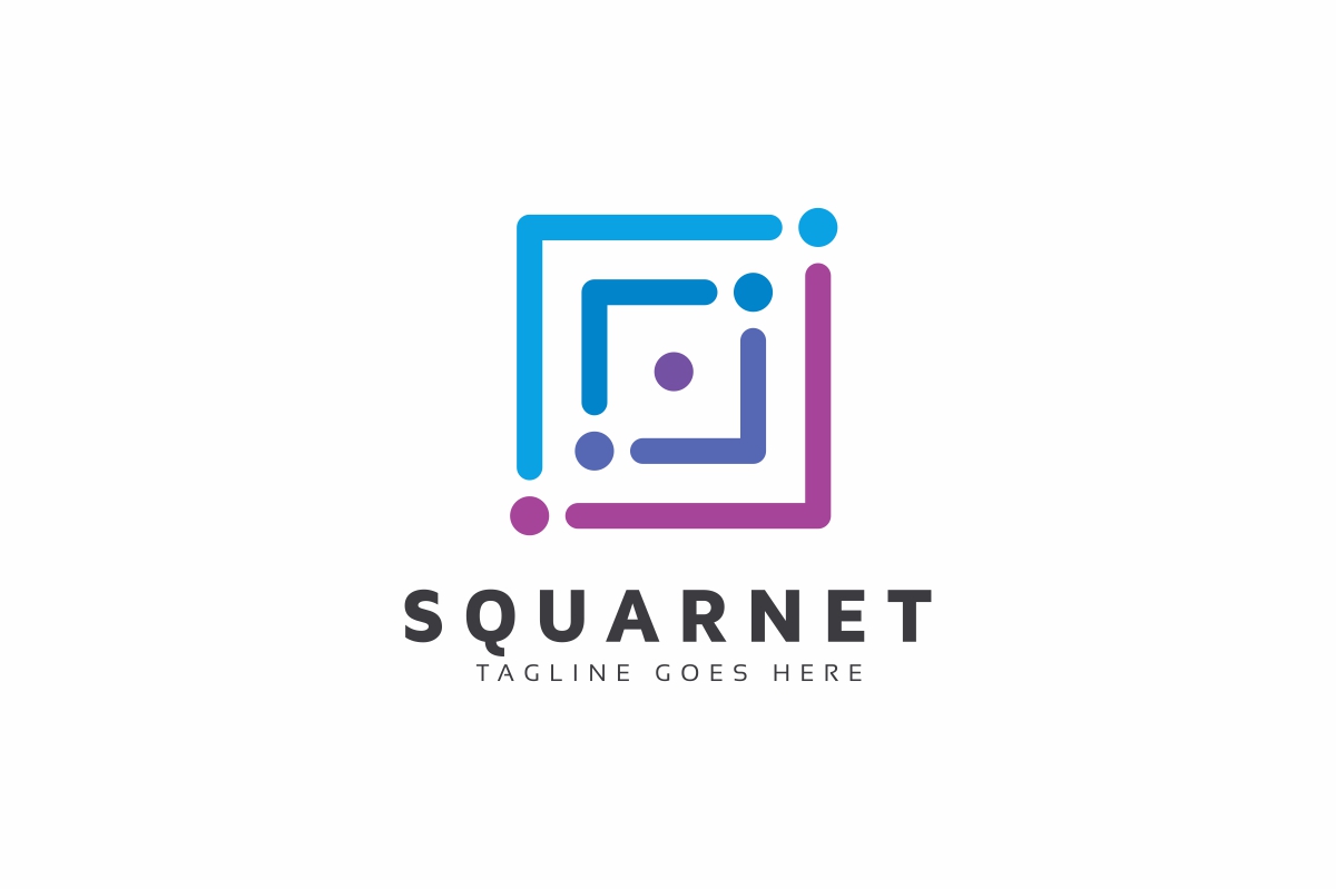 Download Шаблон логотипа "Squarnet Logo Template" / Squarnet Logo Template - Шаблон логотипа на тему графика abstract business communication connect corporate diamond dot finance logo modern network square success world