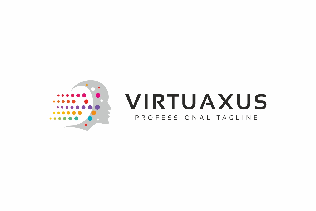 Download Шаблон логотипа "Virtuaxus Logo Template" / Virtuaxus Logo Template - Шаблон логотипа на тему графика abstract face app artificial brain brainstorm consultant creative creativity digital human futuristic head system identity imaginative intelligence interactive profile internet
