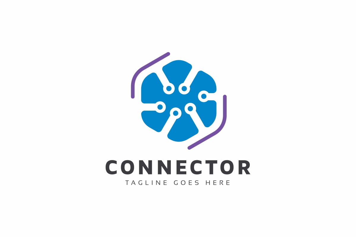 Download Шаблон логотипа "Connector Logo Template" / Connector Logo Template - Шаблон логотипа на тему графика 3d abstract agency box brand branding business colorful corporate corporative cube cubic cubical design development firm hexa hexagon identity logo