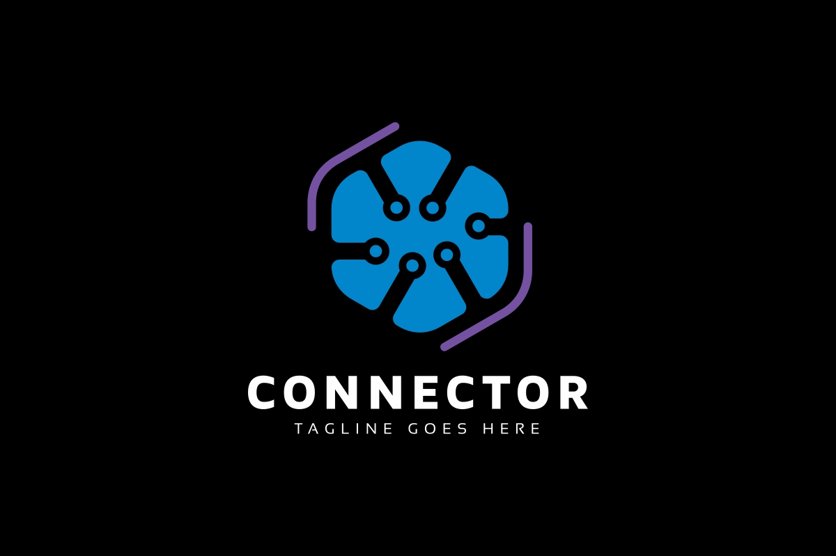 Download Шаблон логотипа "Connector Logo Template" / Connector Logo Template - Шаблон логотипа на тему графика 3d abstract agency box brand branding business colorful corporate corporative cube cubic cubical design development firm hexa hexagon identity logo