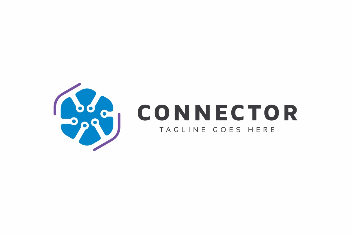 Download Шаблон логотипа "Connector Logo Template" / Connector Logo Template - Шаблон логотипа на тему графика 3d abstract agency box brand branding business colorful corporate corporative cube cubic cubical design development firm hexa hexagon identity logo