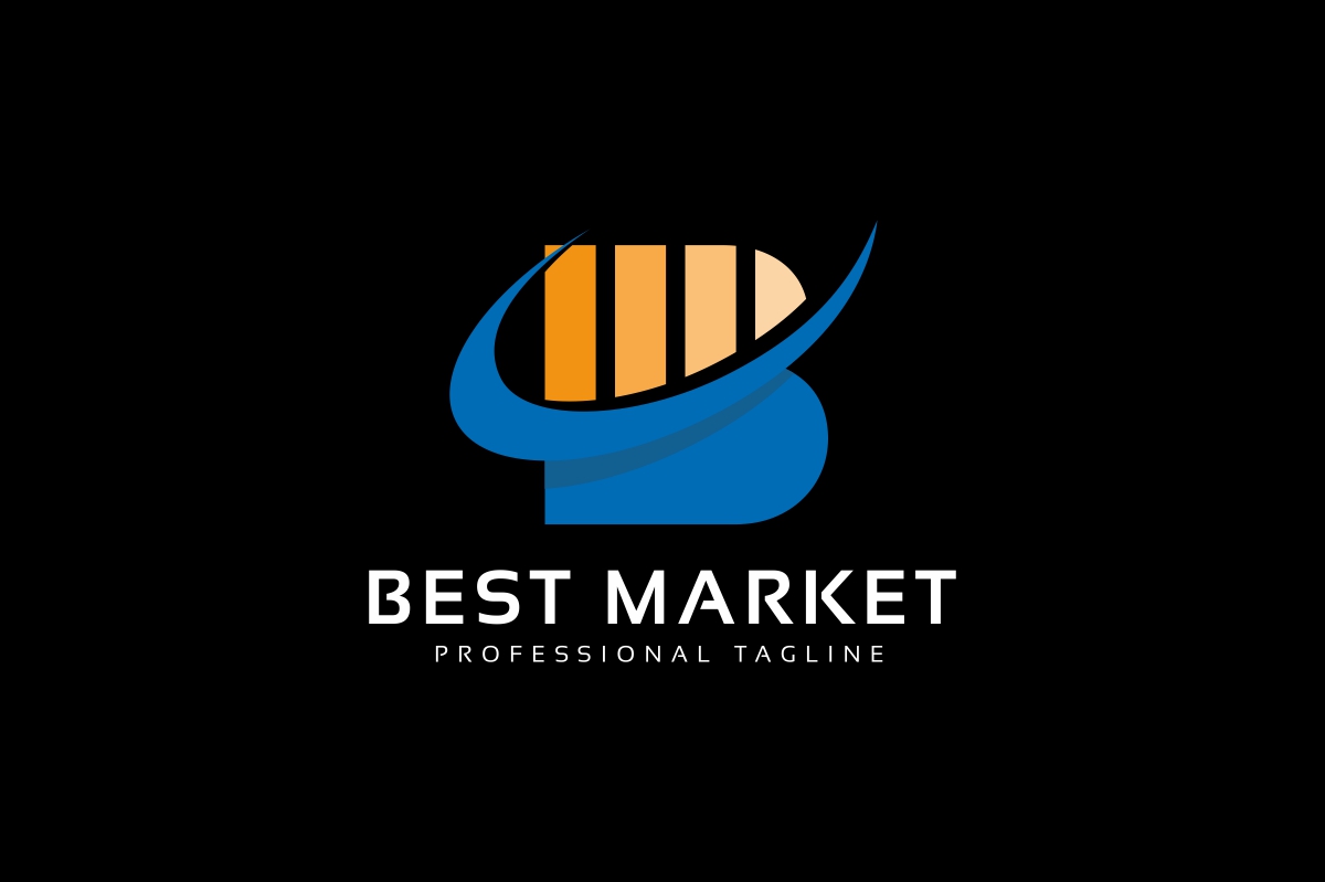 Download Шаблон логотипа "Best Market B Letter Logo Template" / Best Market B Letter Logo Template - Шаблон логотипа на тему графика agency b logo brain branding business finance font graphic job letter letters marketing modern multimedia office professional smart objects studio