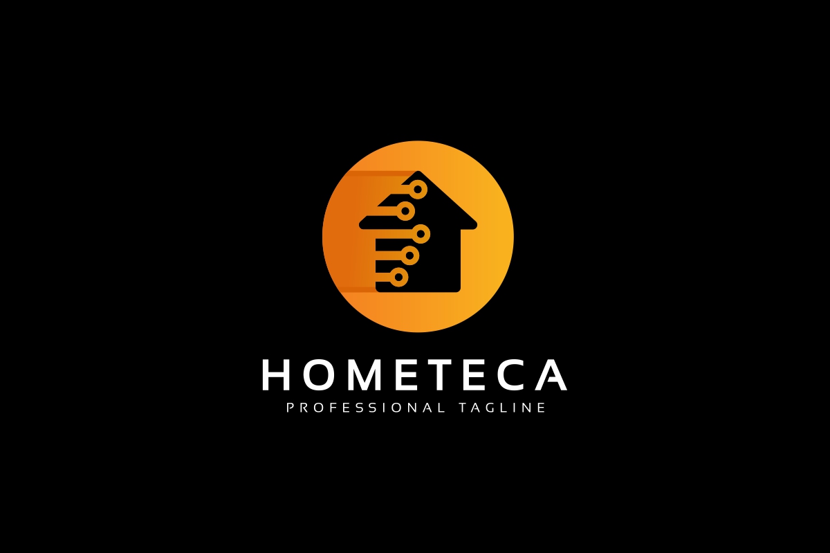 Download Шаблон логотипа "Home Tech Logo Template" / Home Tech Logo Template - Шаблон логотипа на тему графика accessibility automate automatic brain brand branding business circuit clever comfort computer convenience device easy guard home house idea live living