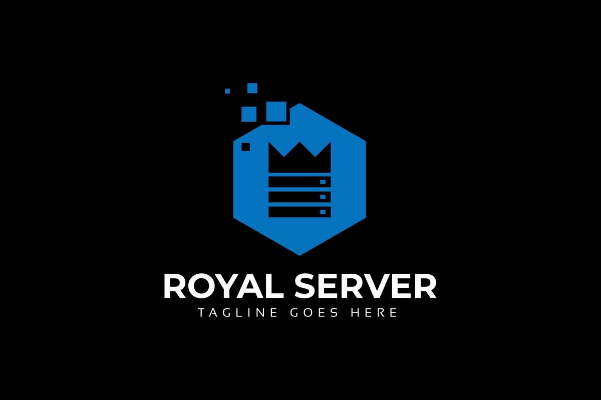 Download Шаблон логотипа "Royal Server Logo Template" / Royal Server Logo Template - Шаблон логотипа на тему графика blue cloud computing host hosting up upload download network server service sky smart objects