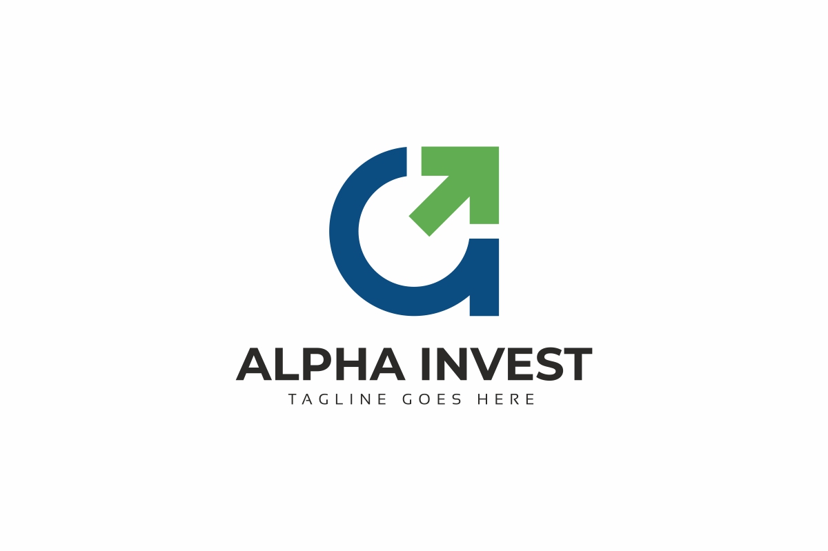 Download Шаблон логотипа "Alpha Invest Logo Template" / Alpha Invest Logo Template - Шаблон логотипа на тему графика a advance agency app blue brand branding business colorful company design green hosting letter logo template logotype marketing media modern