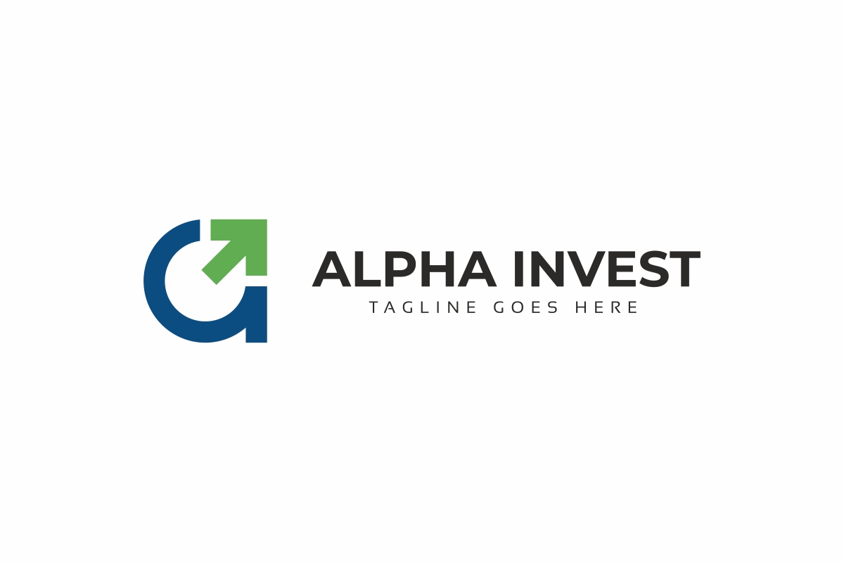 Download Шаблон логотипа "Alpha Invest Logo Template" / Alpha Invest Logo Template - Шаблон логотипа на тему графика a advance agency app blue brand branding business colorful company design green hosting letter logo template logotype marketing media modern