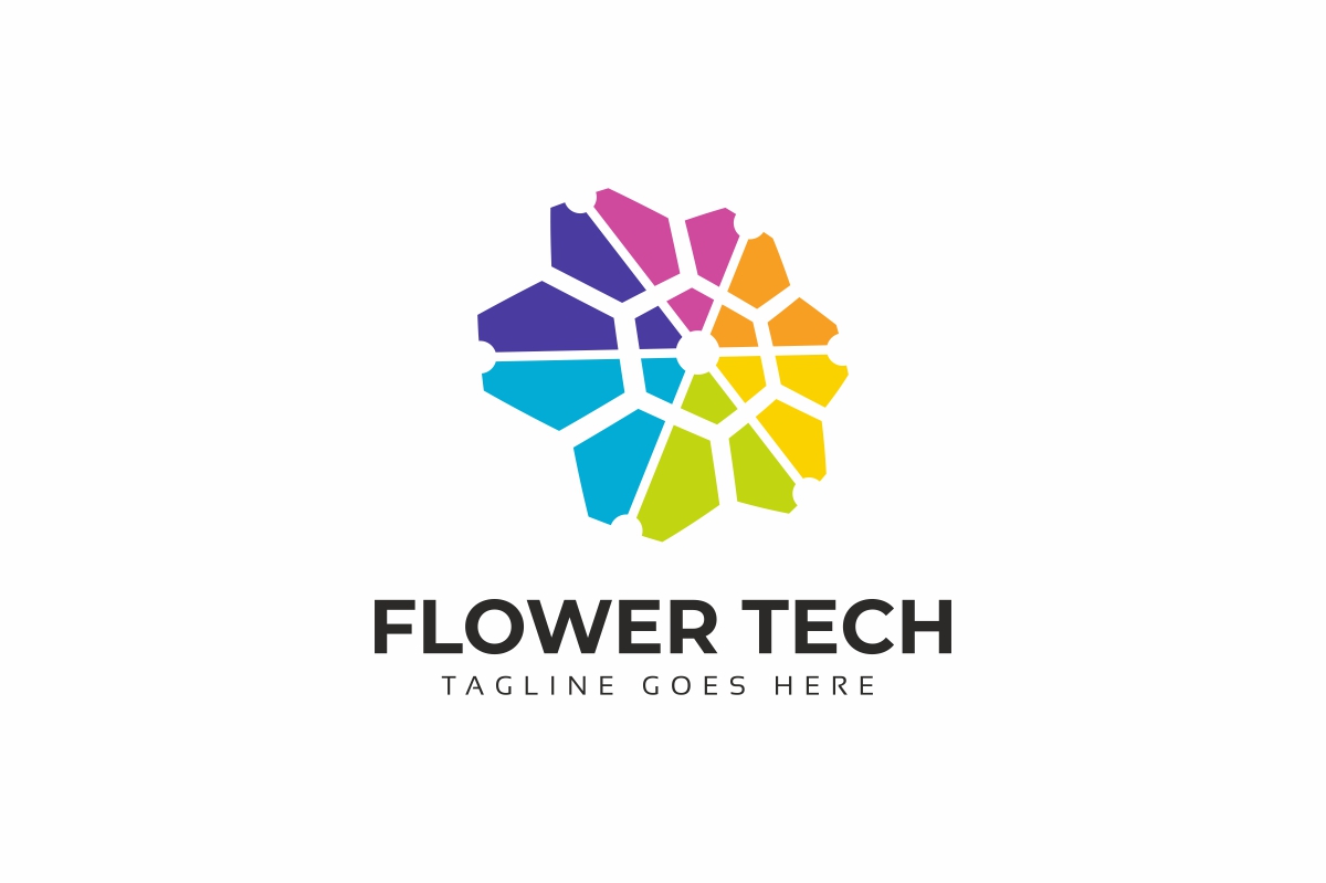 Download Шаблон логотипа "Flower Tech Logo Template" / Flower Tech Logo Template - Шаблон логотипа на тему графика beauty charity connect connection consulting date entertainment flower flowers global human law firm marketing media meet meeting mobile multimedia people