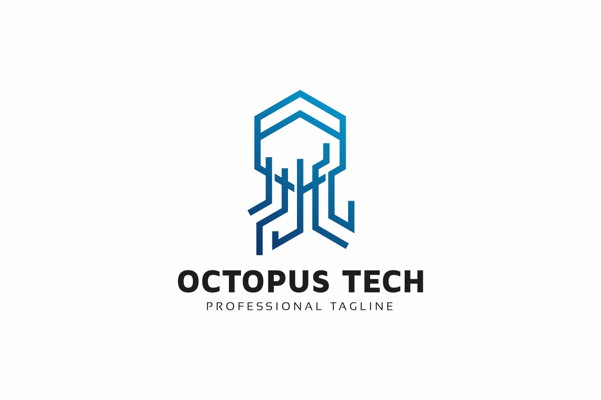Download Шаблон логотипа "Octopus Tech Logo Template" / Octopus Tech Logo Template - Шаблон логотипа на тему графика dimension 3d app blue brand branding business circle clean communication corporate full high-tech hightech identity logo octopus simplicity software surround