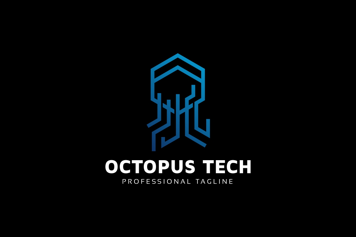Download Шаблон логотипа "Octopus Tech Logo Template" / Octopus Tech Logo Template - Шаблон логотипа на тему графика dimension 3d app blue brand branding business circle clean communication corporate full high-tech hightech identity logo octopus simplicity software surround