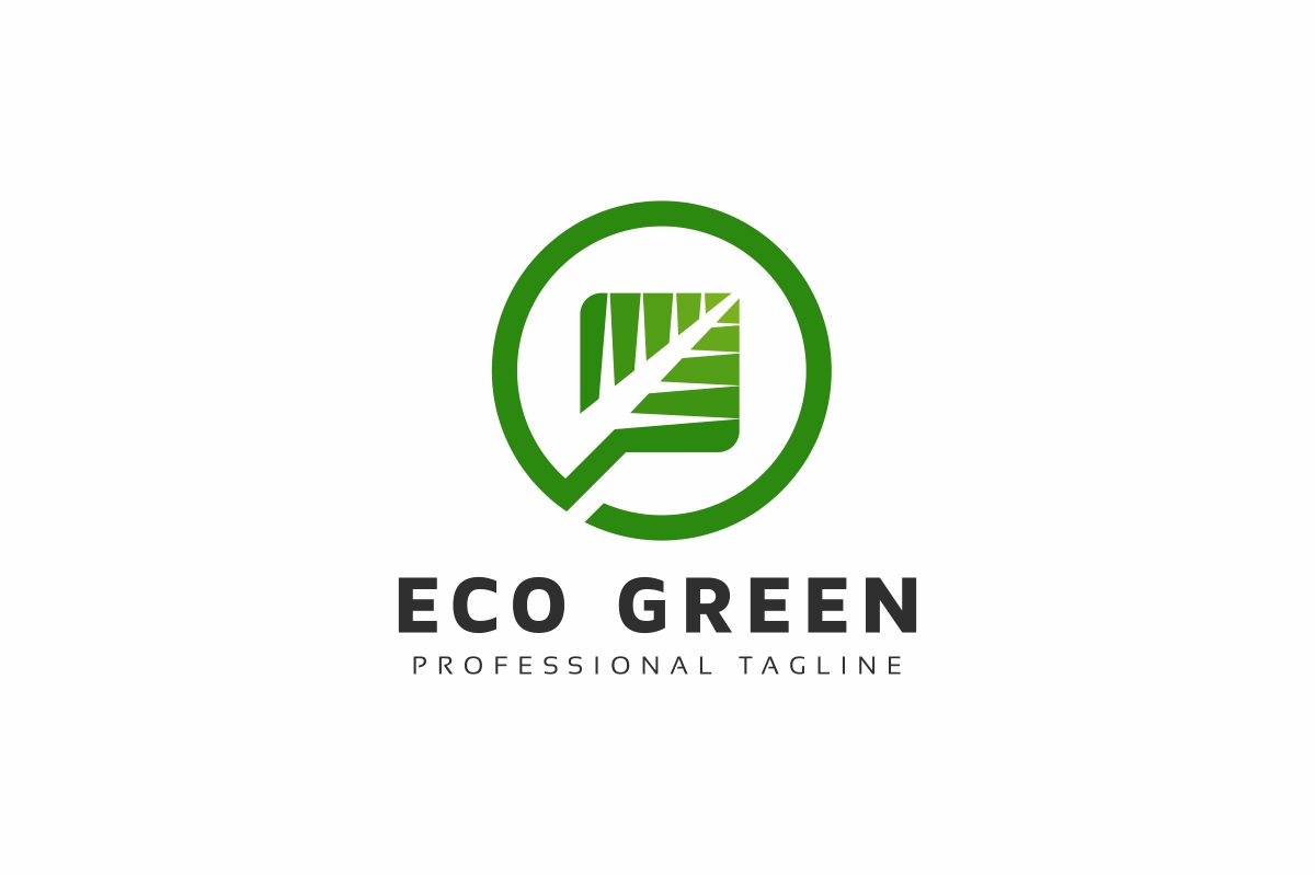 Download Шаблон логотипа "Eco Green Logo Template" / Eco Green Logo Template - Шаблон логотипа на тему графика blog brand branding business chat clean company corporate eco food green identity leaf logo logotype minimal minimalist nature ong simple