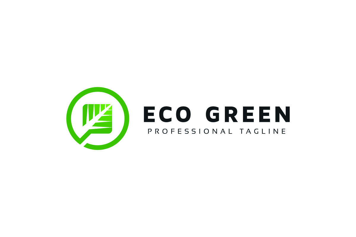 Download Шаблон логотипа "Eco Green Logo Template" / Eco Green Logo Template - Шаблон логотипа на тему графика blog brand branding business chat clean company corporate eco food green identity leaf logo logotype minimal minimalist nature ong simple