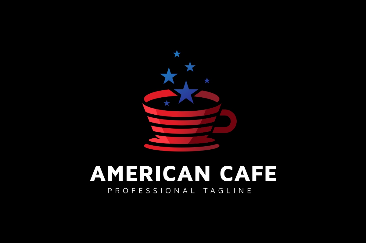 Download Шаблон логотипа "American Cafe Logo Template" / American Cafe Logo Template - Шаблон логотипа на тему графика usa abstract art bar beverage business cafe coffee corporate creative cup design drink hot logo logotype luxury menu style symbol