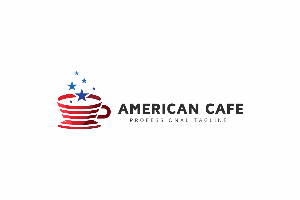 Download Шаблон логотипа "American Cafe Logo Template" / American Cafe Logo Template - Шаблон логотипа на тему графика usa abstract art bar beverage business cafe coffee corporate creative cup design drink hot logo logotype luxury menu style symbol