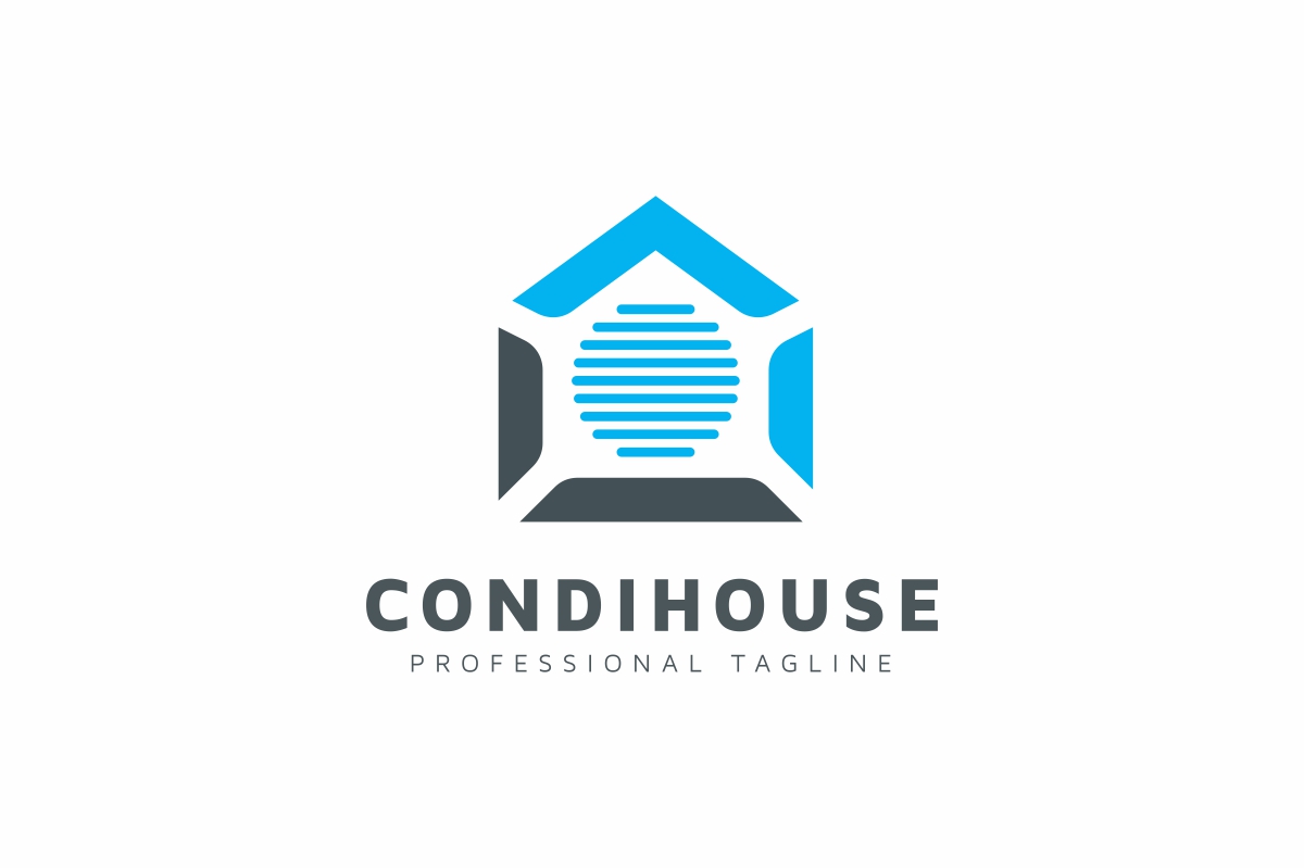 Download Шаблон логотипа "Conditioner House Logo Template" / Conditioner House Logo Template - Шаблон логотипа на тему графика air conditioner branding build company cool eco energy fix green guard home house insulator maintenance protect relax safe save weather