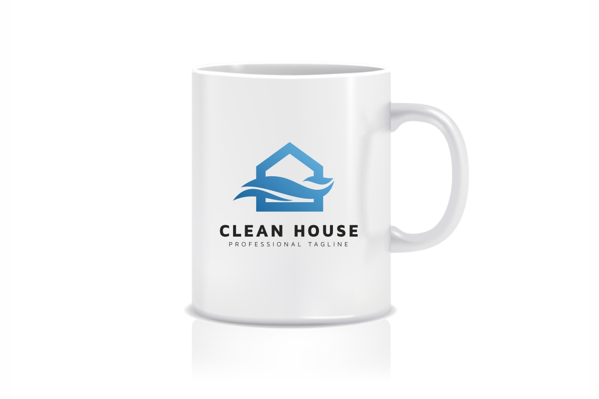 Download Шаблон логотипа "Clean House Logo Template" / Clean House Logo Template - Шаблон логотипа на тему графика branding build builder building business city clean company construction corporate elegant home house locator nature professional property real estate realtor