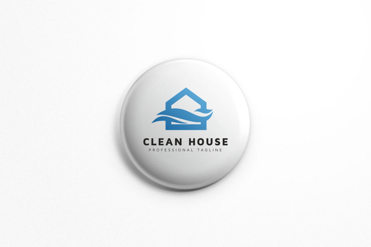 Download Шаблон логотипа "Clean House Logo Template" / Clean House Logo Template - Шаблон логотипа на тему графика branding build builder building business city clean company construction corporate elegant home house locator nature professional property real estate realtor