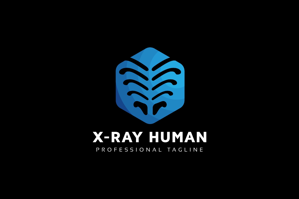 Download Шаблон логотипа "X-Ray Human Logo Template" / X-Ray Human Logo Template - Шаблон логотипа на тему графика black body bone bones brand branding business company corrosive fingers hand health human identity medecine medical print ready radio radioactivity